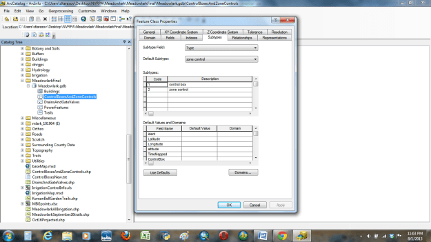 Screenshot showing subtypes